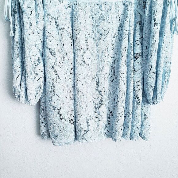 Free People Ruby Blue Longsleeve Lace Dress - Picture 3 of 6
